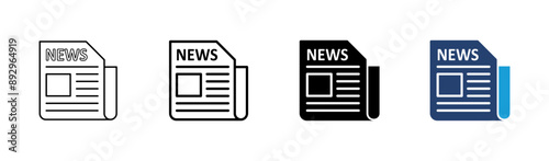 Newspaper icon set. news paper vector sign