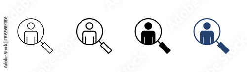 Hiring icon set. Search job vacancy icon. Human resources concept. Recruitment