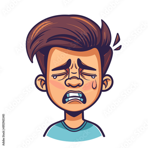 A Cartoon Illustration Of A Young Man Experiencing Something, Cartoon Illustration