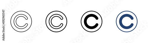 Copyright icon set. copyright symbols