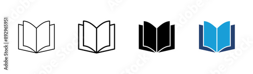 Book icon set. open book icon vector. ebook icon