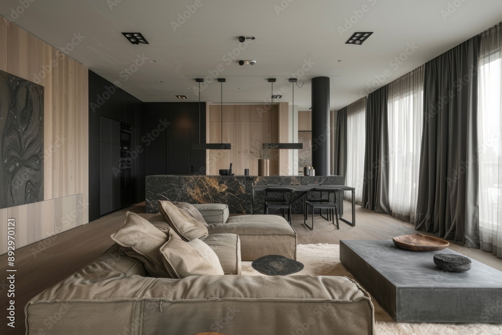 modern living room with black and wooden walls and floor modern living room with black and wooden walls and floor