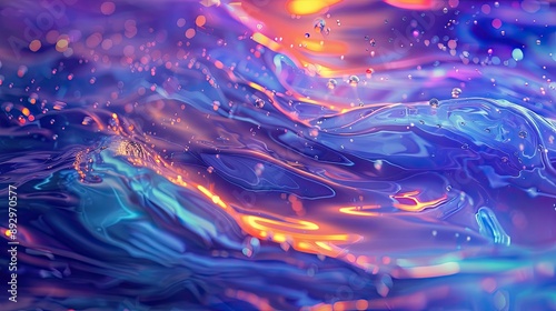 holographic neon fluid waves