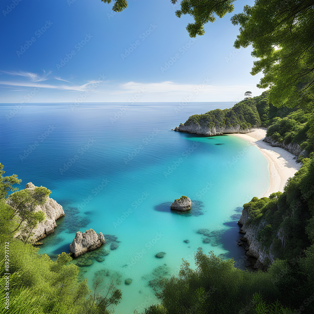 Fototapeta premium Make a wish while looking at the wide, big sea.