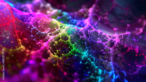 abstract neon color background with froming intricate web like photo