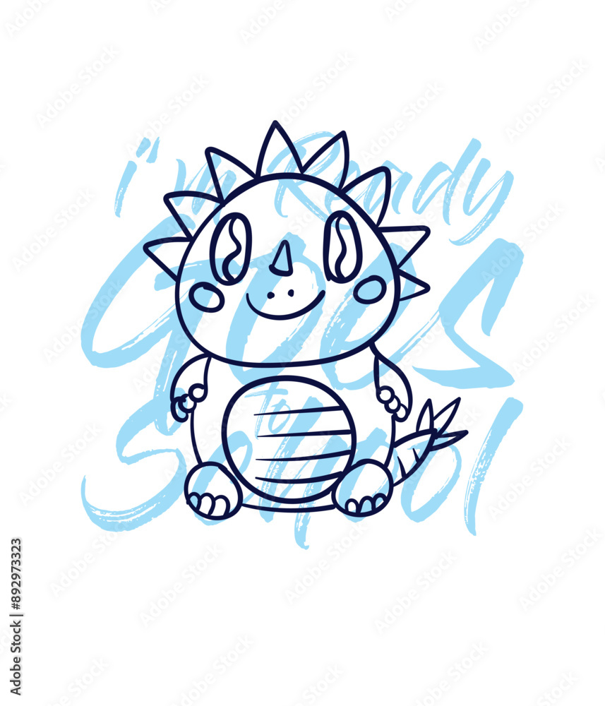 hand drawn monster illustration with text i'm ready goes to school for t-shirt design
hand drawn monster illustration with text i'm ready goes to school for t-shirt design