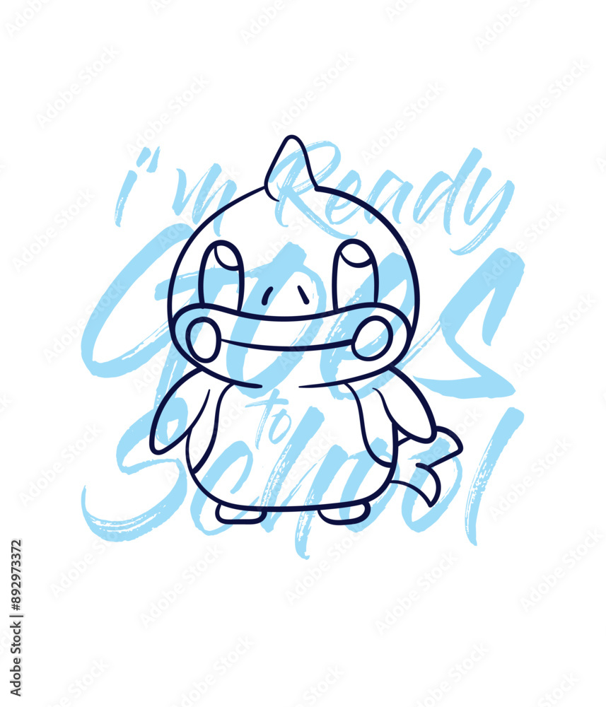 hand drawn monster illustration with text i'm ready goes to school for t-shirt design
hand drawn monster illustration with text i'm ready goes to school for t-shirt design