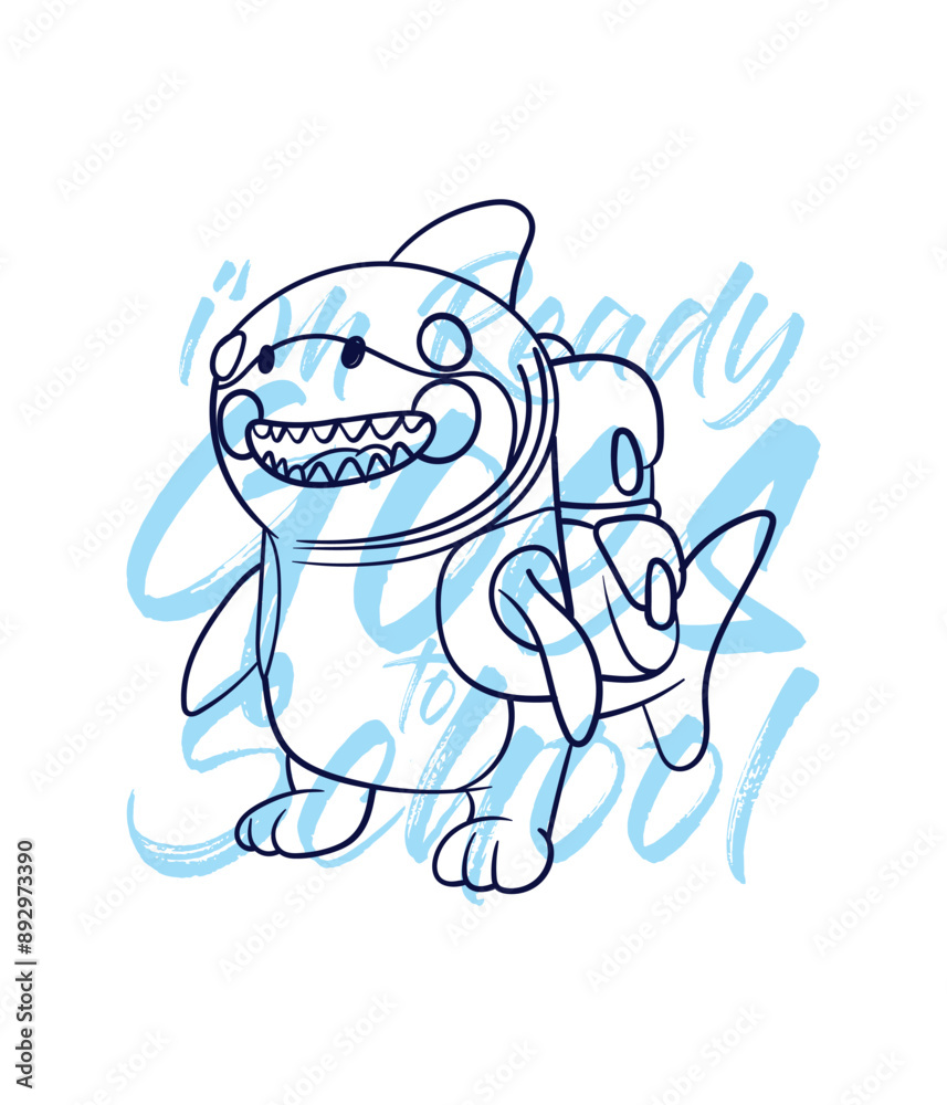 hand drawn monster illustration with text i'm ready goes to school for t-shirt design
hand drawn monster illustration with text i'm ready goes to school for t-shirt design
