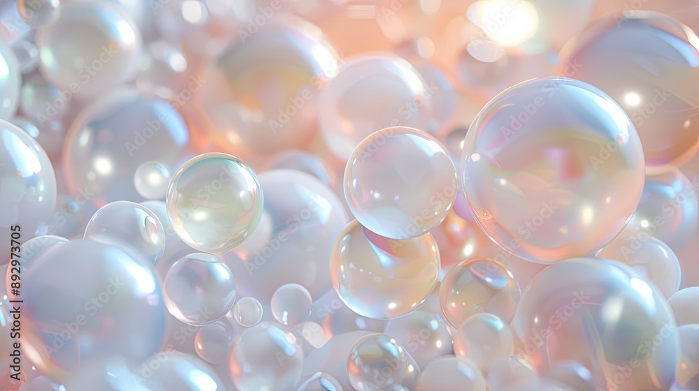 Sparkling pearlescent orbs arranged in a pattern on a lively abstract background, ideal for imaginative and modern themes Sparkling pearlescent orbs arranged in a pattern on a lively abstract background, ideal for imaginative and modern themes