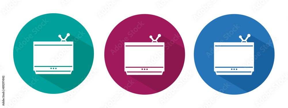 Icon for television vector illustration in flat. Icon for television vector illustration in flat.