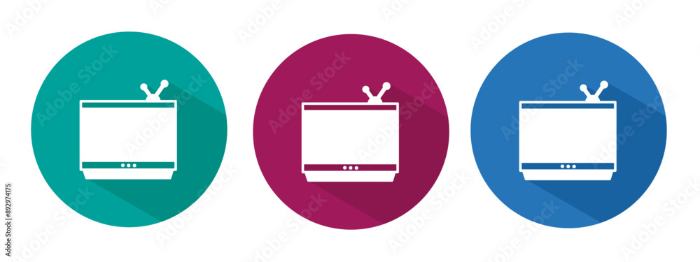 Icon for television vector illustration in flat.
