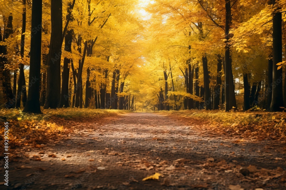 Fototapeta premium autumn in the forest, generative ai