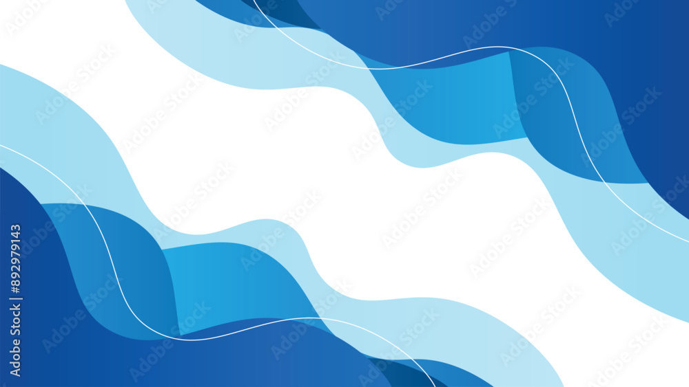Fototapeta premium Abstract blue background with waves
