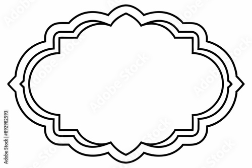 Elegant Frame Design with White Background, Vector Illustration, Cartoons, Clipart, Line Art, Elegant frame design vector with white background, perfect for illustrations, cartoons, clipart, and line 