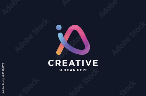 initial a logo mark premium vector