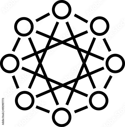 Business networking line icon. Containing network, global connection, community, relationship, social media communication suitable for info graphic, website and print media on transparent background.
