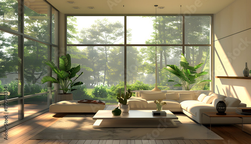 Living room interior design in minimalist style