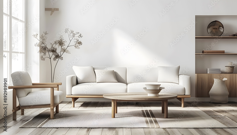 Living room interior design in minimalist style Living room interior design in minimalist style