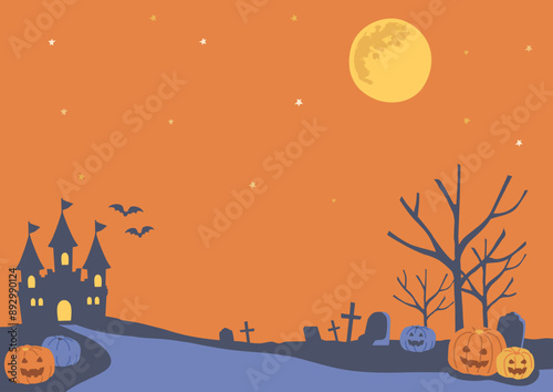 ハロウィンの横長の背景