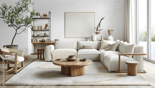 Living room interior design in minimalist style