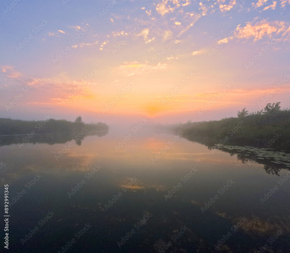 mist morning on the lake mist morning on the lake