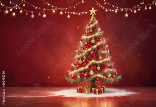 Christmas background with xmas tree and sparkle