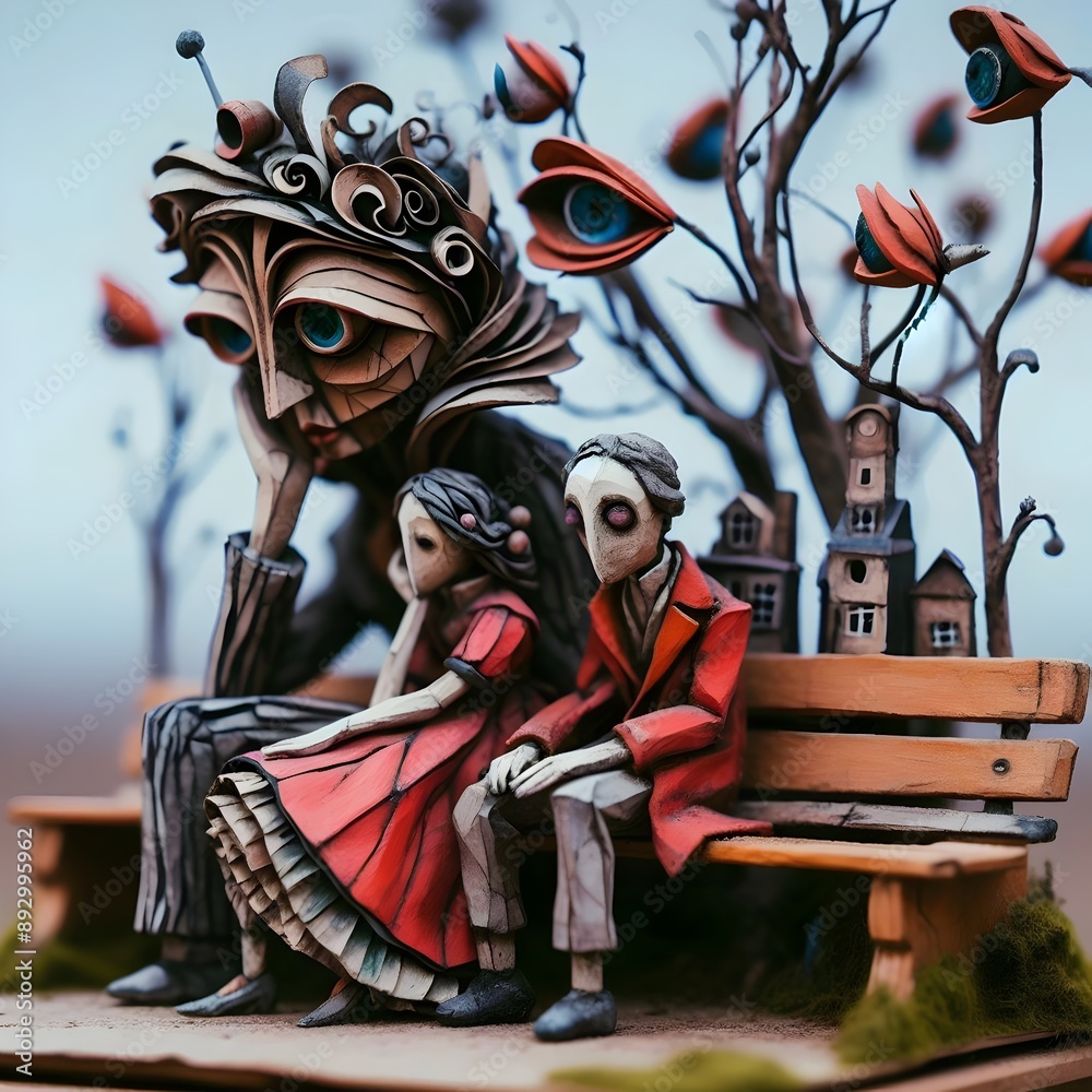 Encuentros en el Parque: Historias de Papel y Amor, Fotografía Hiperrealista, Ilustración 3D Ai Encuentros en el Parque: Historias de Papel y Amor, Fotografía Hiperrealista, Ilustración 3D Ai