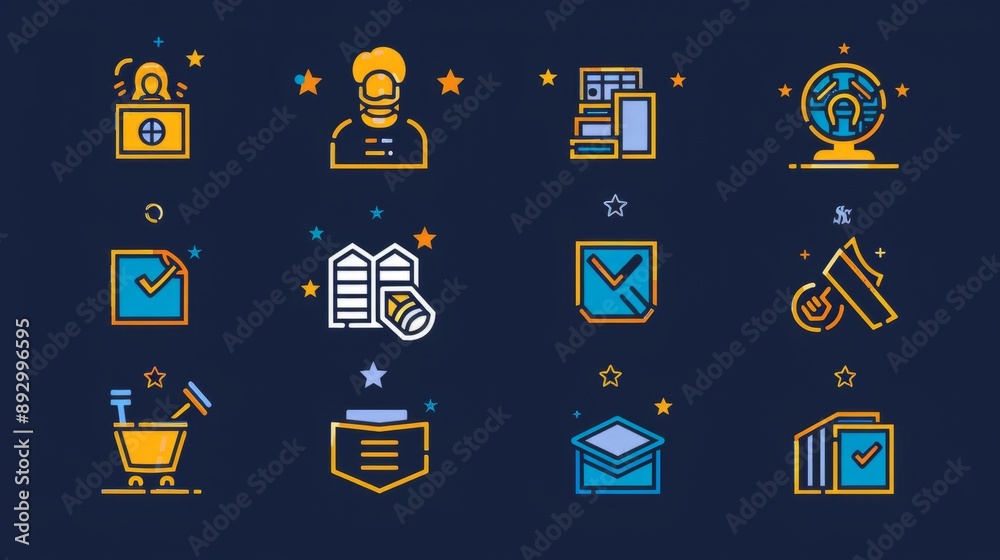 Editable Stroke - Vote and Election line icons Editable Stroke - Vote and Election line icons