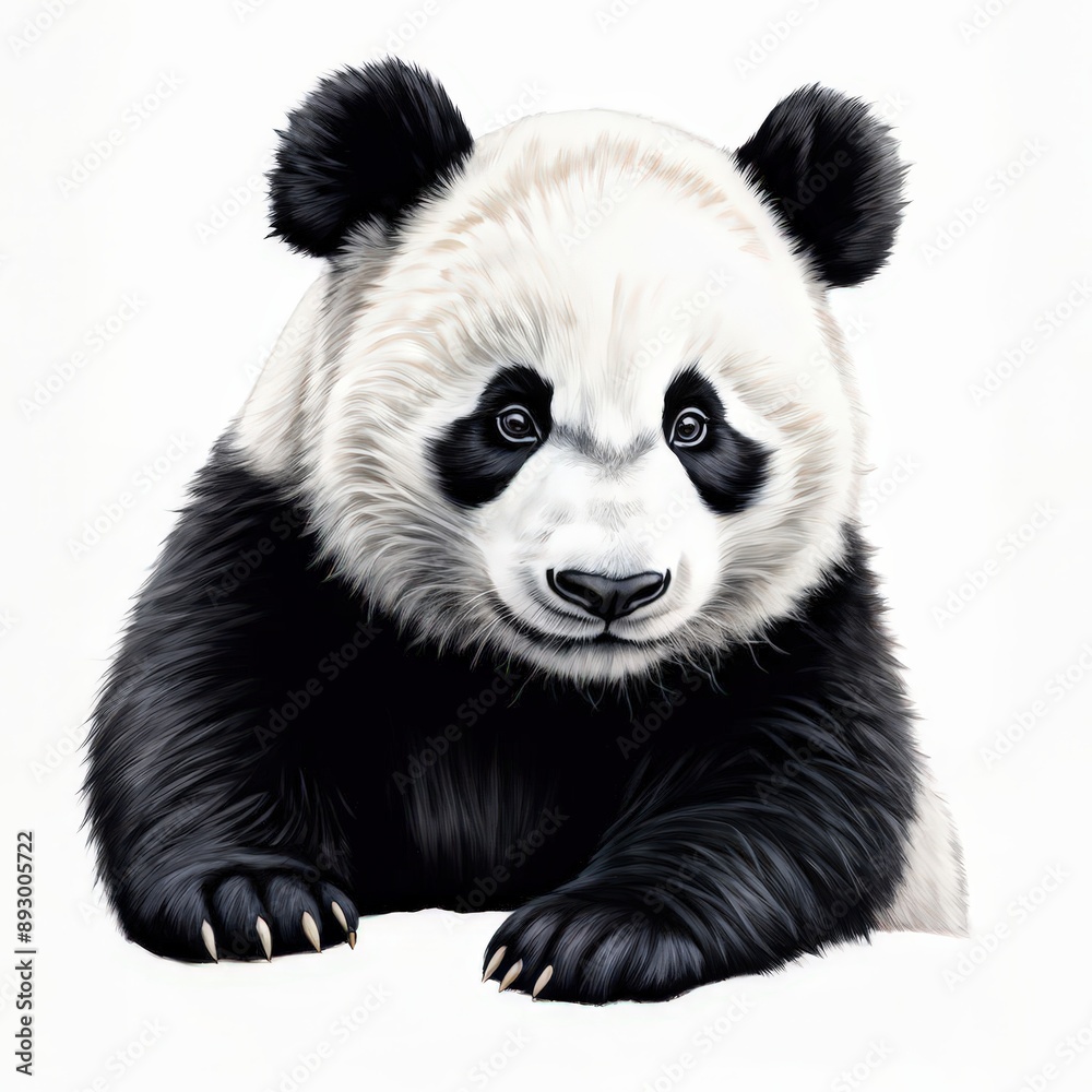 Obraz premium the AI Image Generator, Portrait of panda bear looking camera isolated