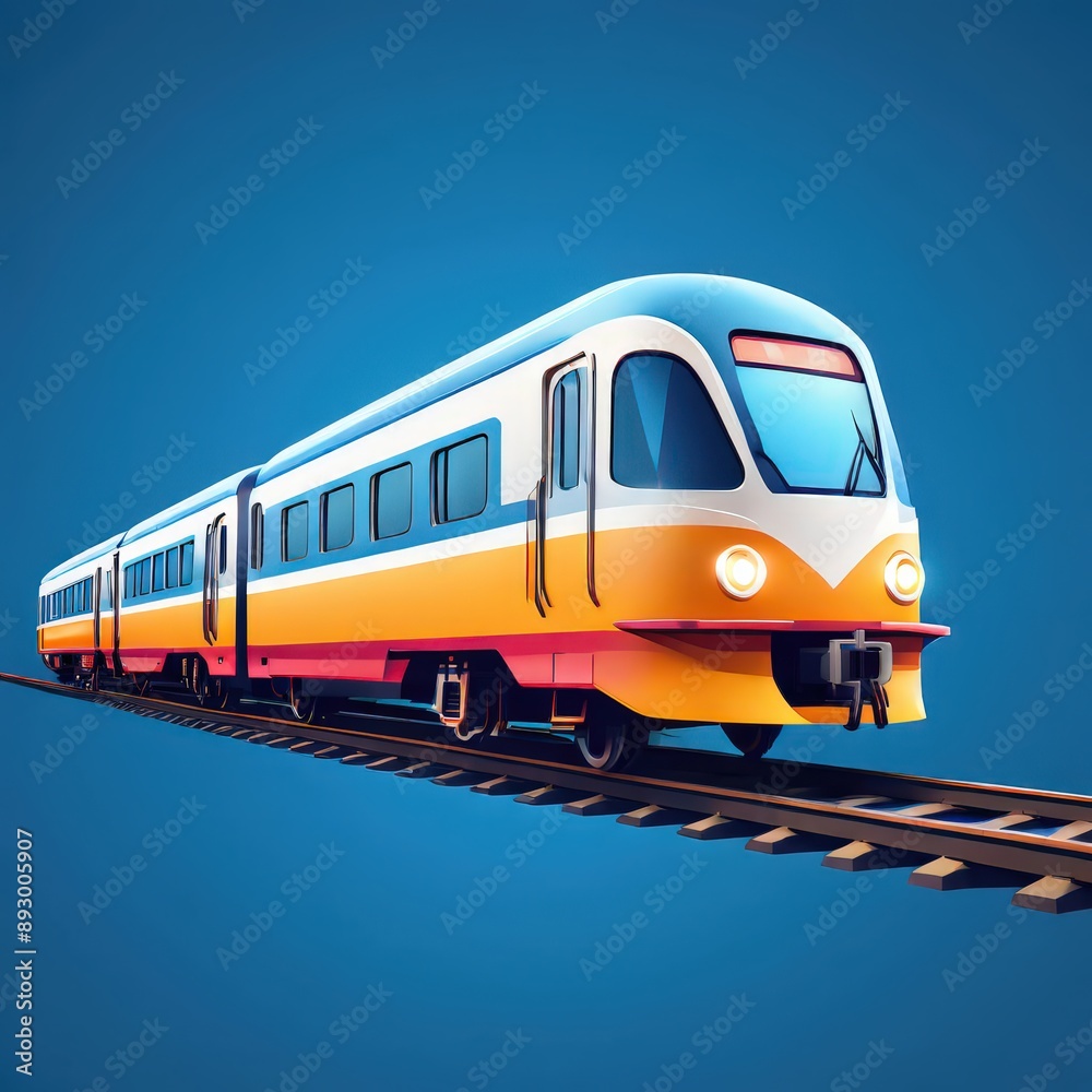 the ai generated image, High-speed train on railway the ai generated image, High-speed train on railway