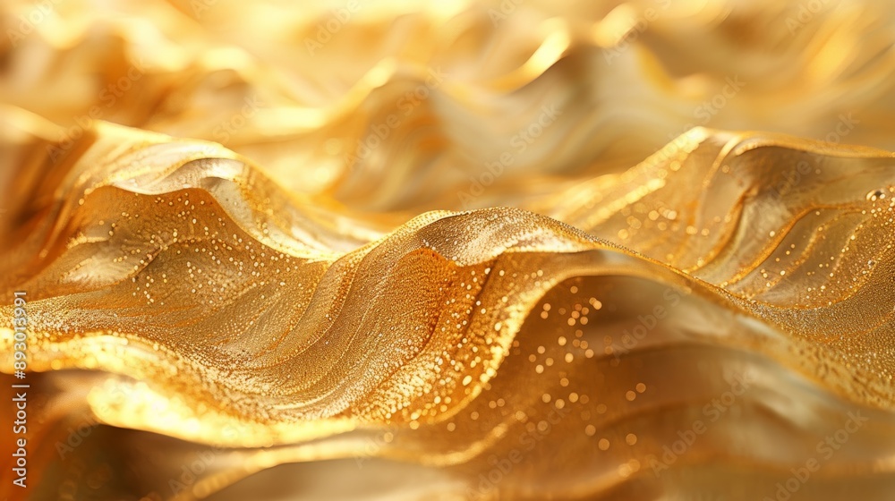 A Close up of a Shiny Gold Surface With Droplets of Water on It - Generative AI A Close up of a Shiny Gold Surface With Droplets of Water on It - Generative AI