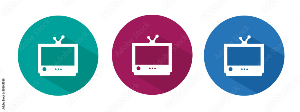 Icon for television vector illustration in flat. Icon for television vector illustration in flat.