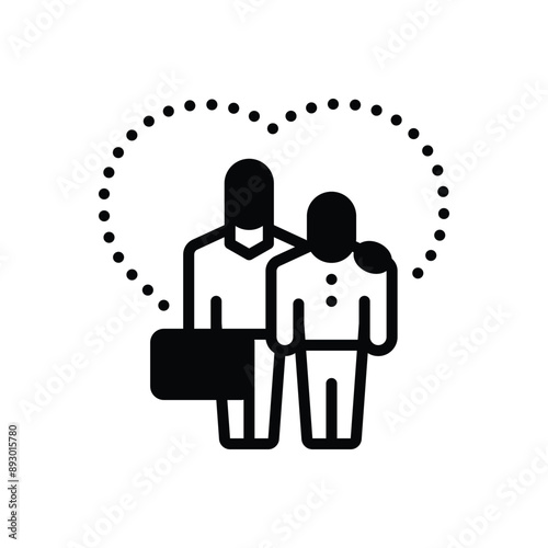 Black solid icon for empathy