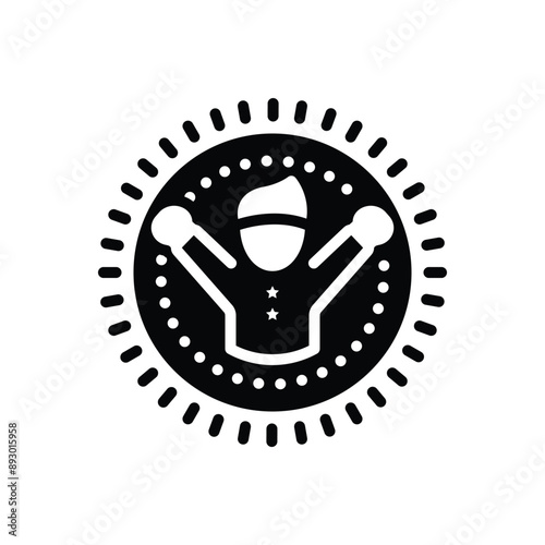 Black solid icon for optimism