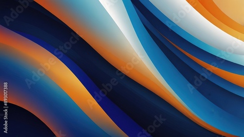 Tranquil Tones: Blue, Orange, and White Abstract Designs