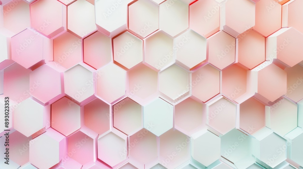 Abstract geometric background with interlocking hexagons in pastel colors Abstract geometric background with interlocking hexagons in pastel colors