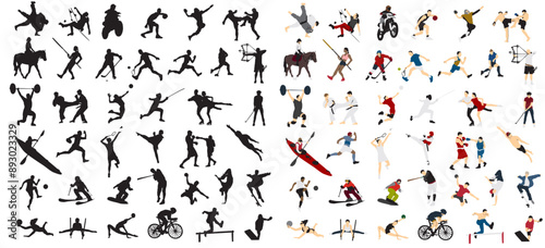 different sports set collection set collage full isolated