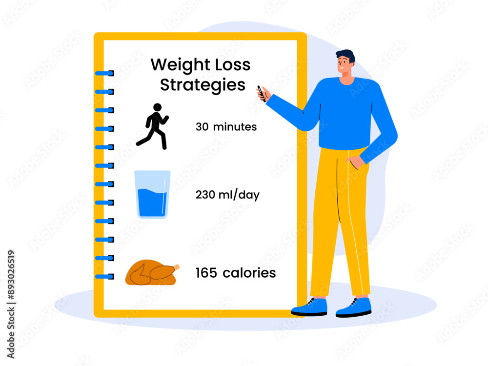 Weight loss diet. Weight loss vector Illustration Weight loss diet. Weight loss vector Illustration