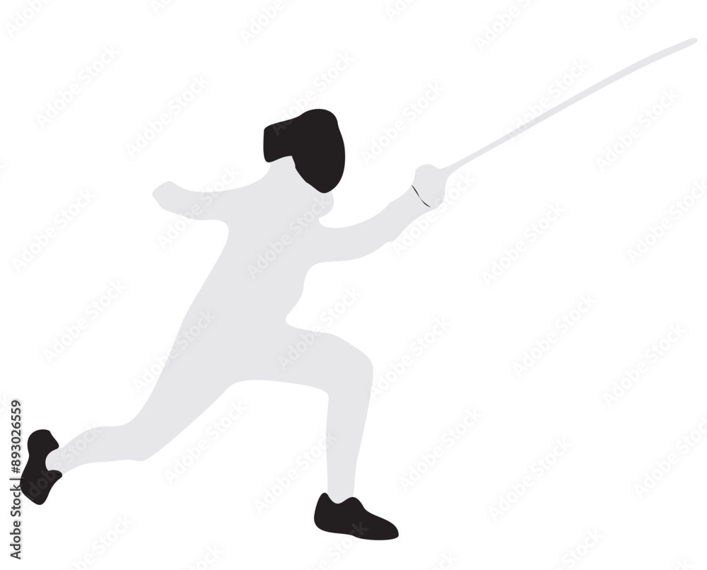 fencing sports athlete illustration player full isolated fencing sports athlete illustration player full isolated