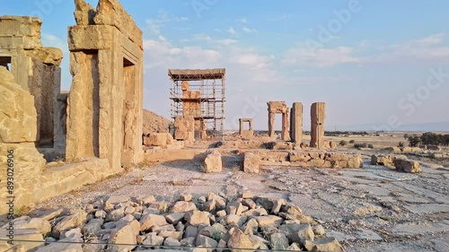 shiraz, fars province - iran - april 16 2023, The Hadish Palace of Xerxes is one of palaces at Persepolis, ancient Persian capital Persepolis. photo