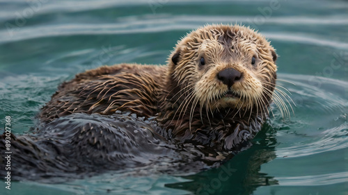 Sea otter swimming in the water © Chris