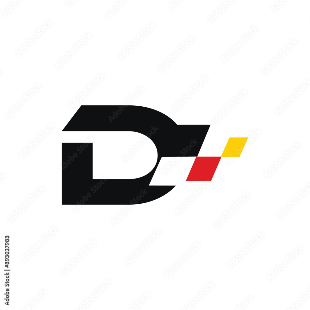 Letter D Flag Race Logo Icon Vect Letter D Flag Race Logo Icon Vect