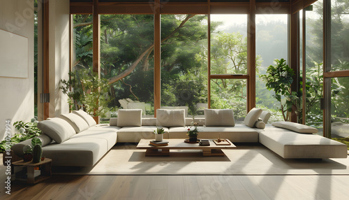 Living room interior design in minimalist style