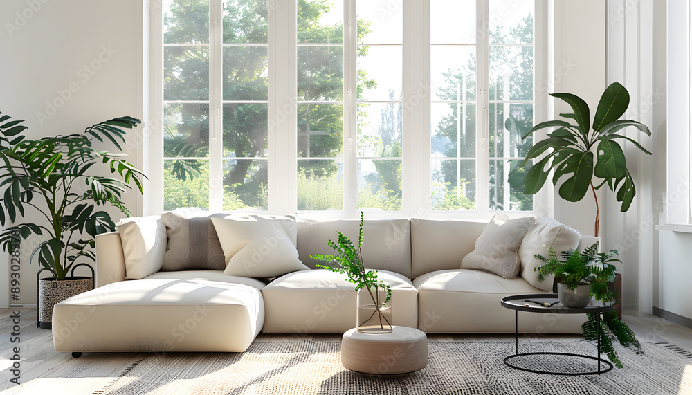 Living room interior design in minimalist style Living room interior design in minimalist style