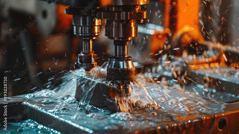 Advanced CNC machine cutting metal with precision Advanced CNC machine cutting metal with precision