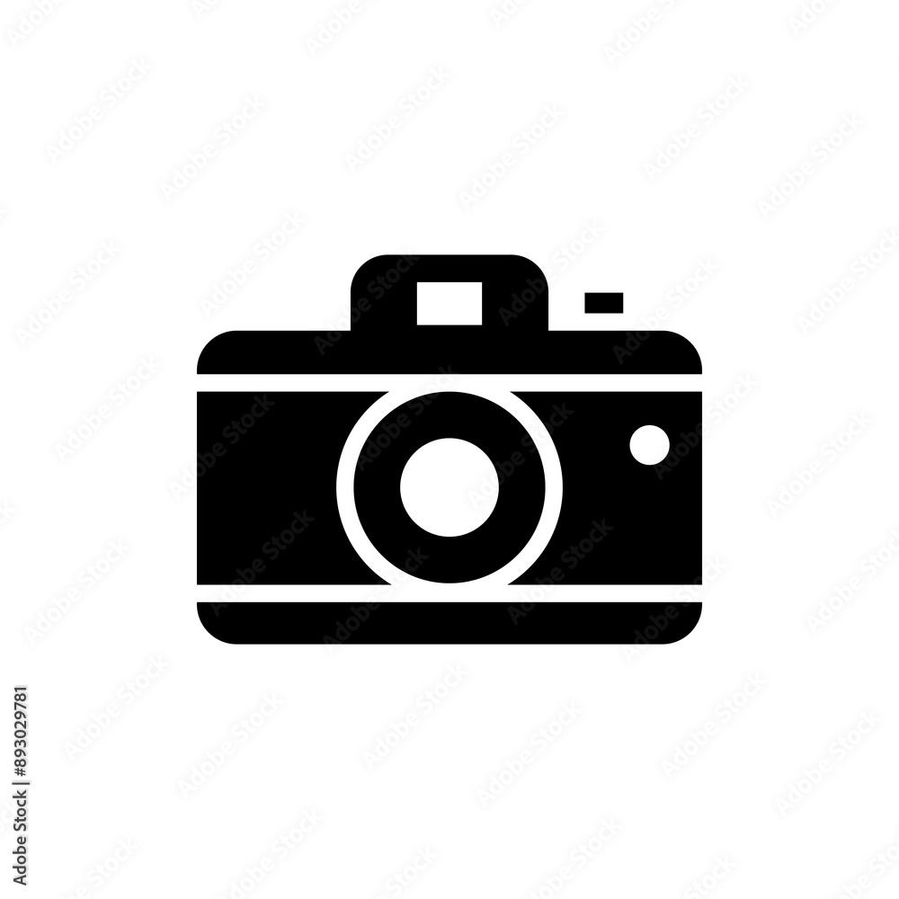 Photo camera vector icon, isolated white background editable. Photo camera vector icon, isolated white background editable.