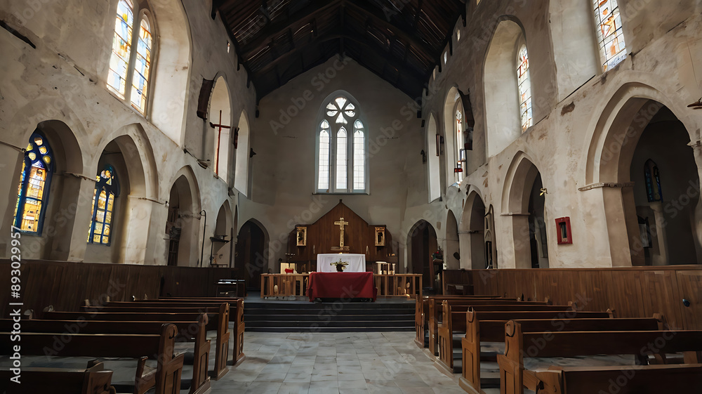 Fototapeta premium church of the holy sepulcher, interior of a church