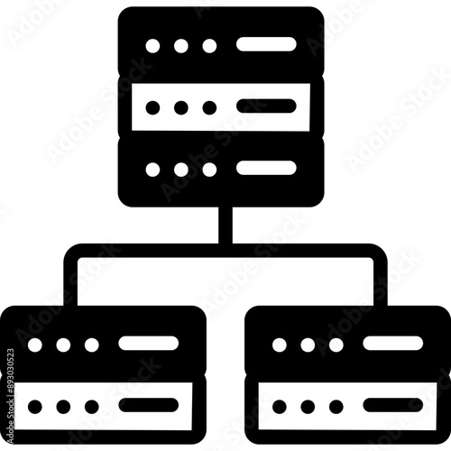 Database Glyph Icon Design Vector