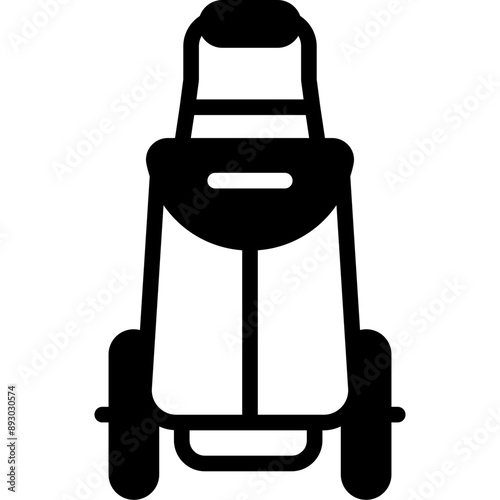 Trolley Bag Glyph Icon Design Vector