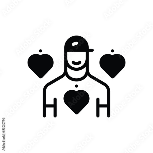 Black solid icon for volunteers